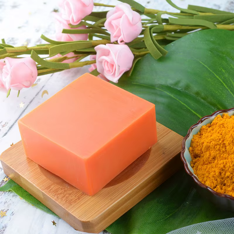 Savon au curcuma pur naturel 100g, savon aux huiles essentielles, savon artisanal pour le nettoyage, le bain, le nettoyage en profondeur, les soins de la peau, l'hydratation