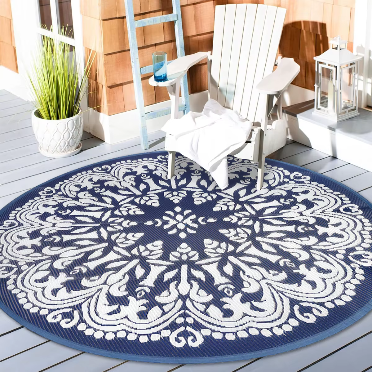 Tapis réversible imperméable double face pour extérieur