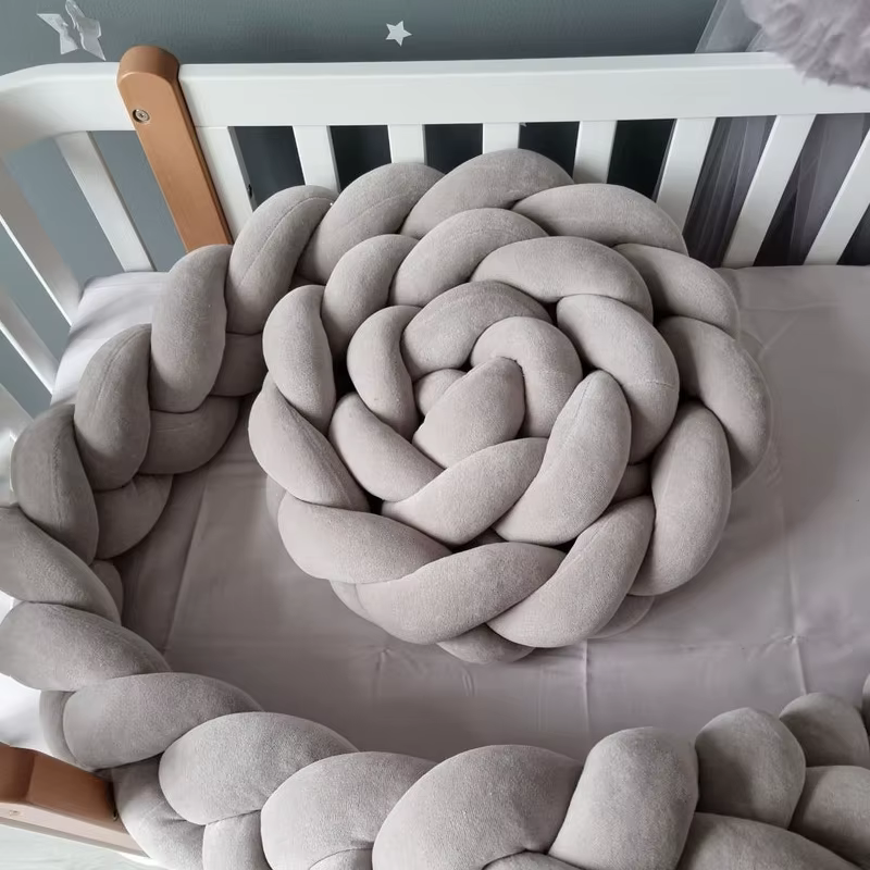 1-4M bébé pare-chocs lit tresse noeud oreiller coussin pare-chocs pour bébé berceau protecteur lit pare-chocs chambre décor berceau literie tresse ensemble