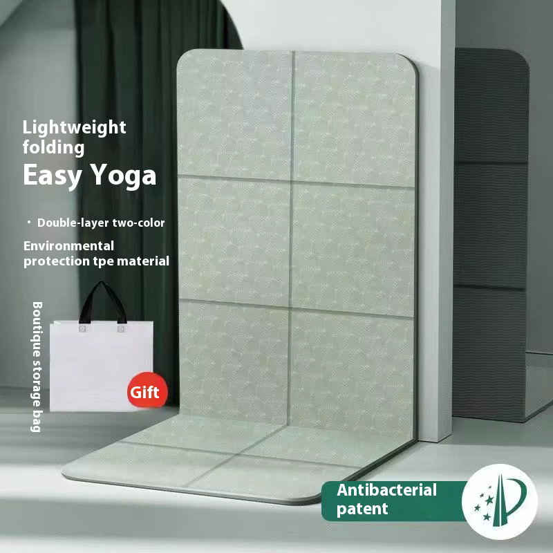 Tapis de Yoga pliable écologique Tpe pliant voyage exercice de Fitness Double face antidérapant pour les Pilates et les entraînements au sol