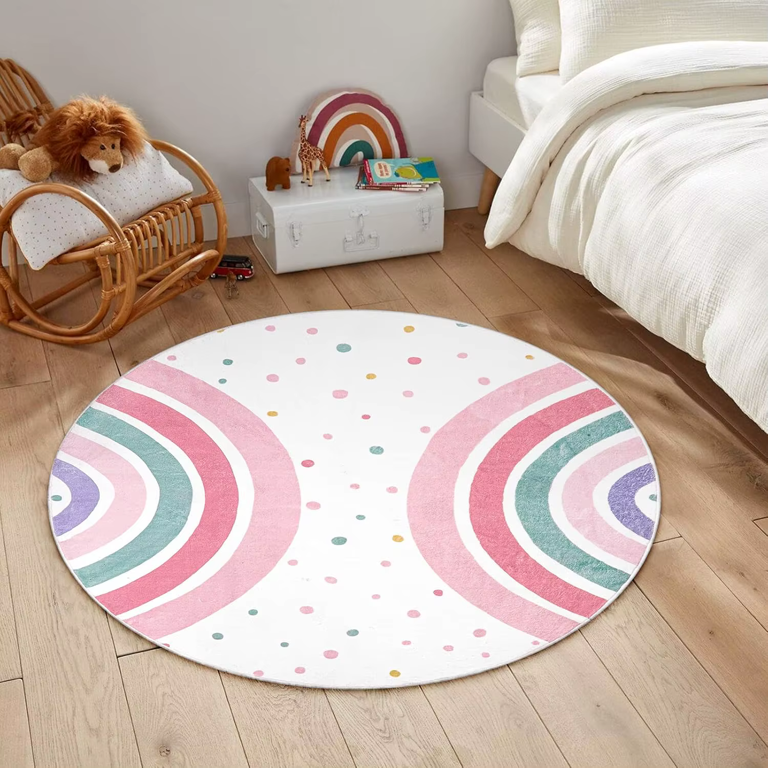 Tapis rond coloré pour la chambre d'enfant