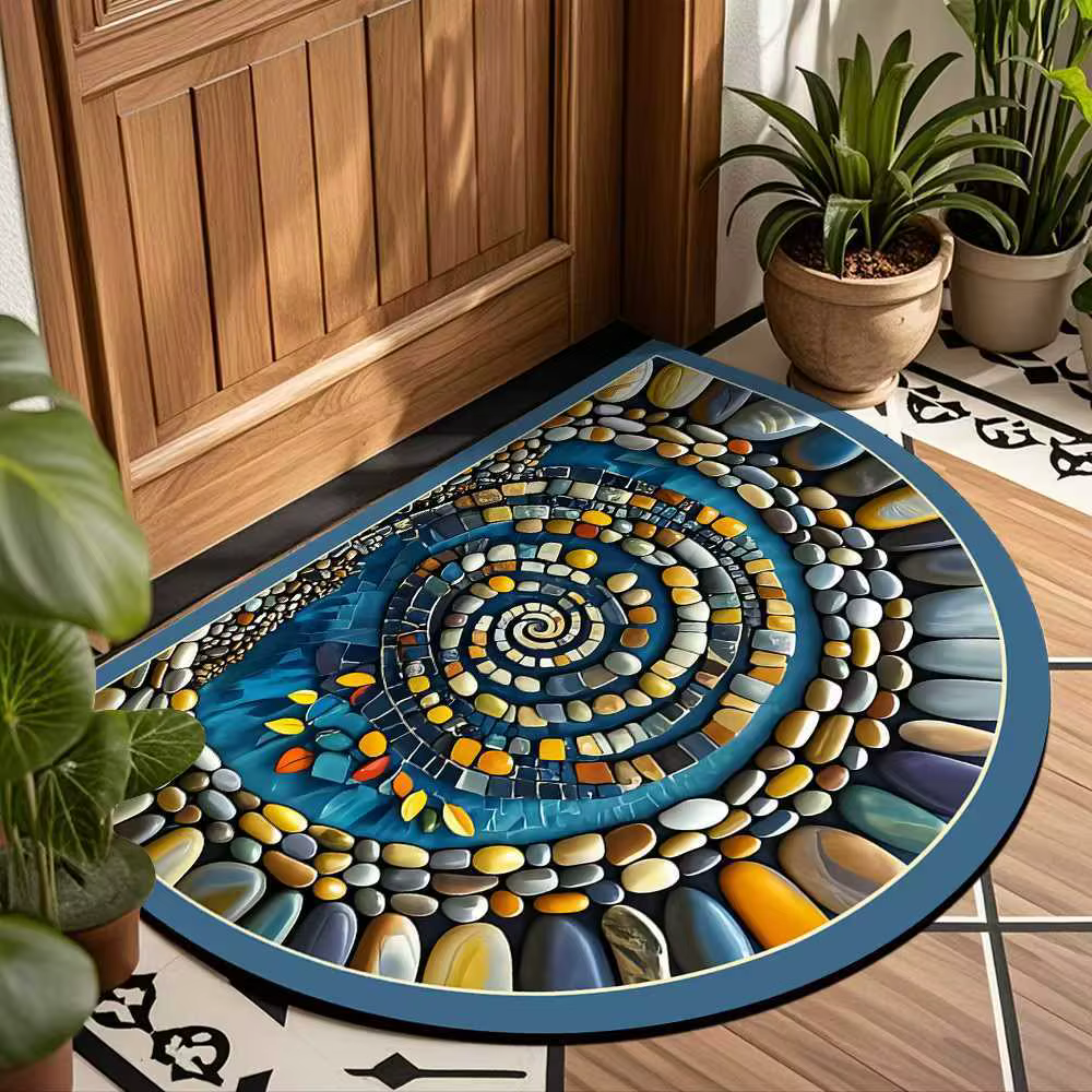 VIKAMA – tapis demi-cercle en pierre Vintage