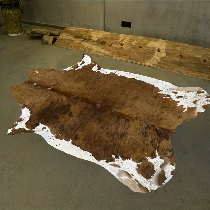 Tapis en peau de vache imprimé vache