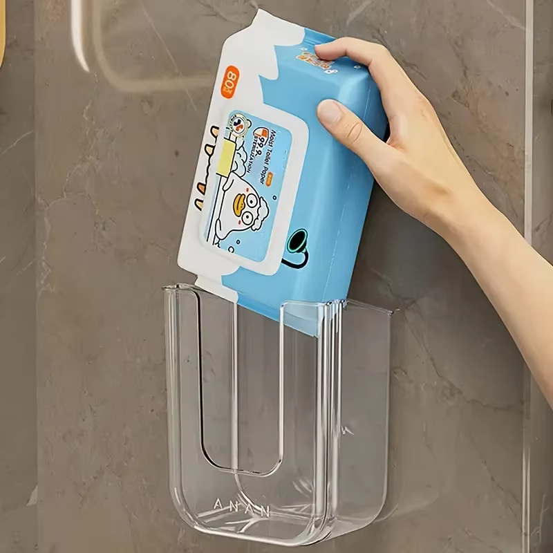 Boîte de rangement murale pour mouchoirs humides, salle de bain populaire, Non perforée, avec grande ouverture et forte capacité de charge