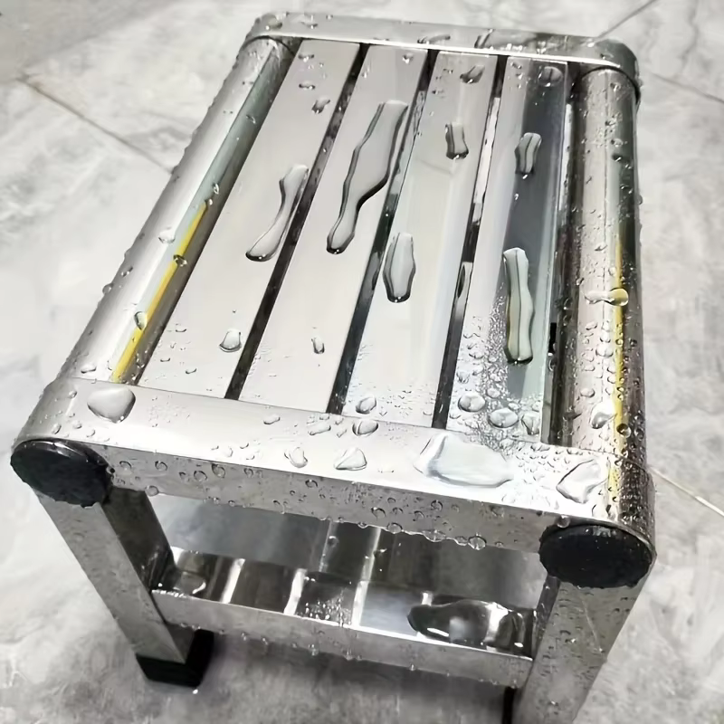 Tabouret carré multifonctionnel en acier inoxydable, imperméable, antidérapant, épais et durable, adapté à une utilisation en intérieur et en extérieur