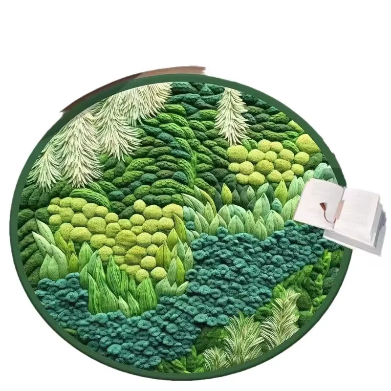 Tapis rond en Imitation cachemire