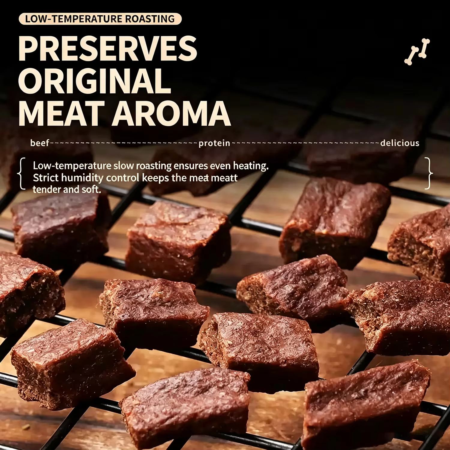 Friandises pour chiens au bœuf séché, protéines brutes de qualité supérieure pour chiens, friandises d'entraînement et compléments alimentaires de taille bouchée, adaptées aux chats