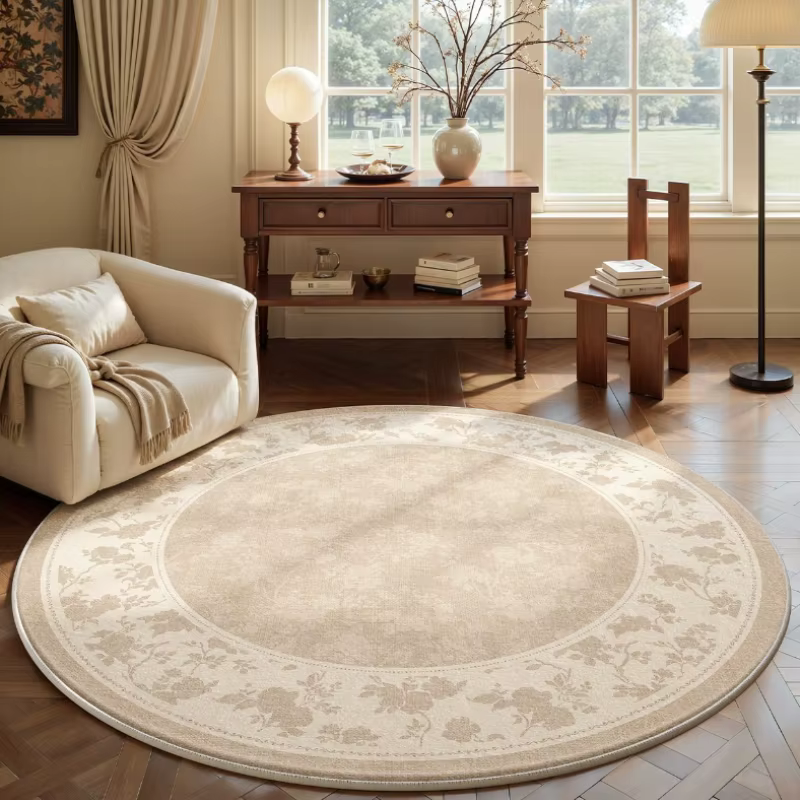 Tapis rond de style français pour la décoration de chambre