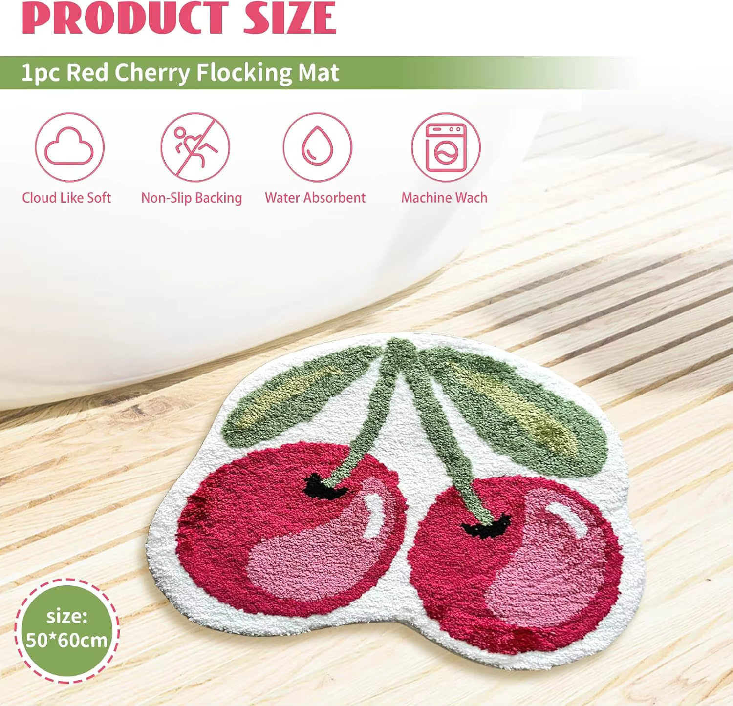 Tapis de bain moelleux en forme de fruit