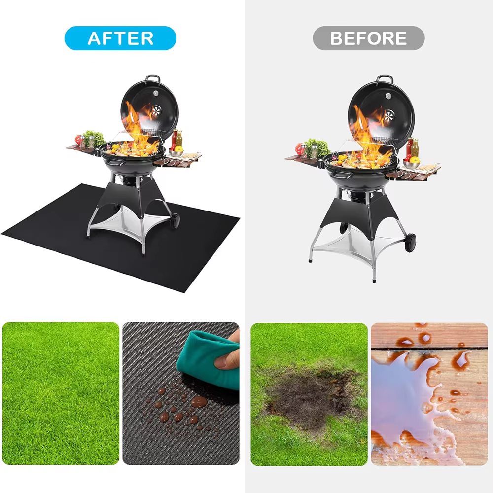 Tapis ignifuge pour barbecue extérieur