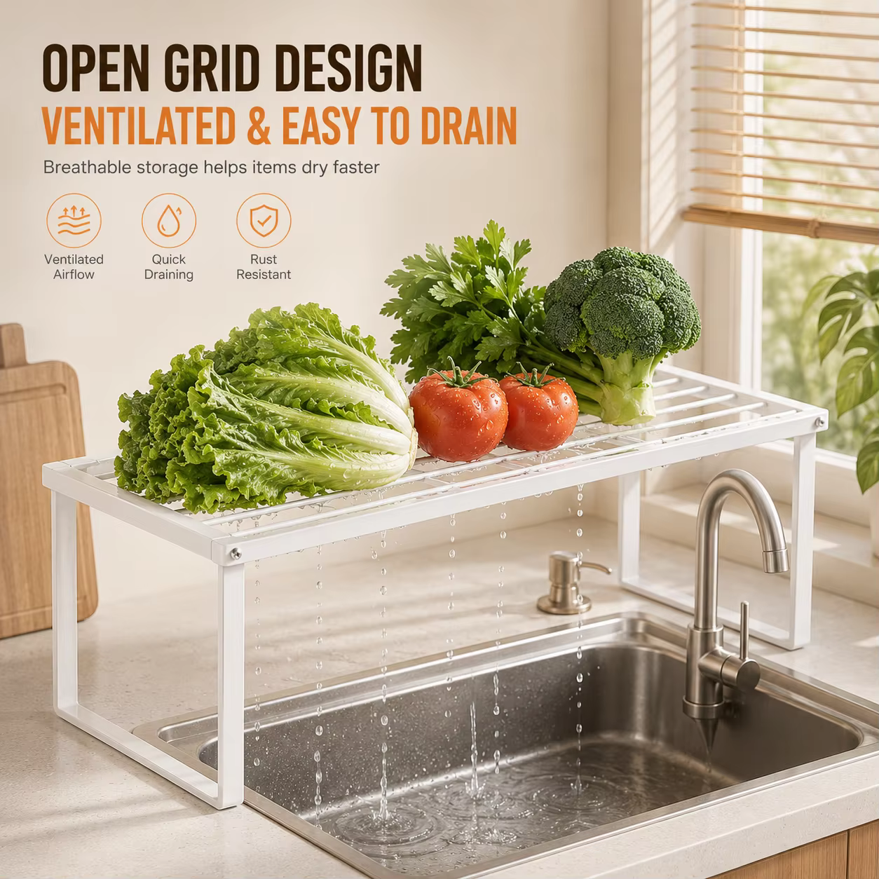 Étagère de rangement empilable en acier au carbone pour comptoir de cuisine, organisateur de placard pour bols, assiettes, casseroles, pots à épices, et pour salle de bain ou bureau
