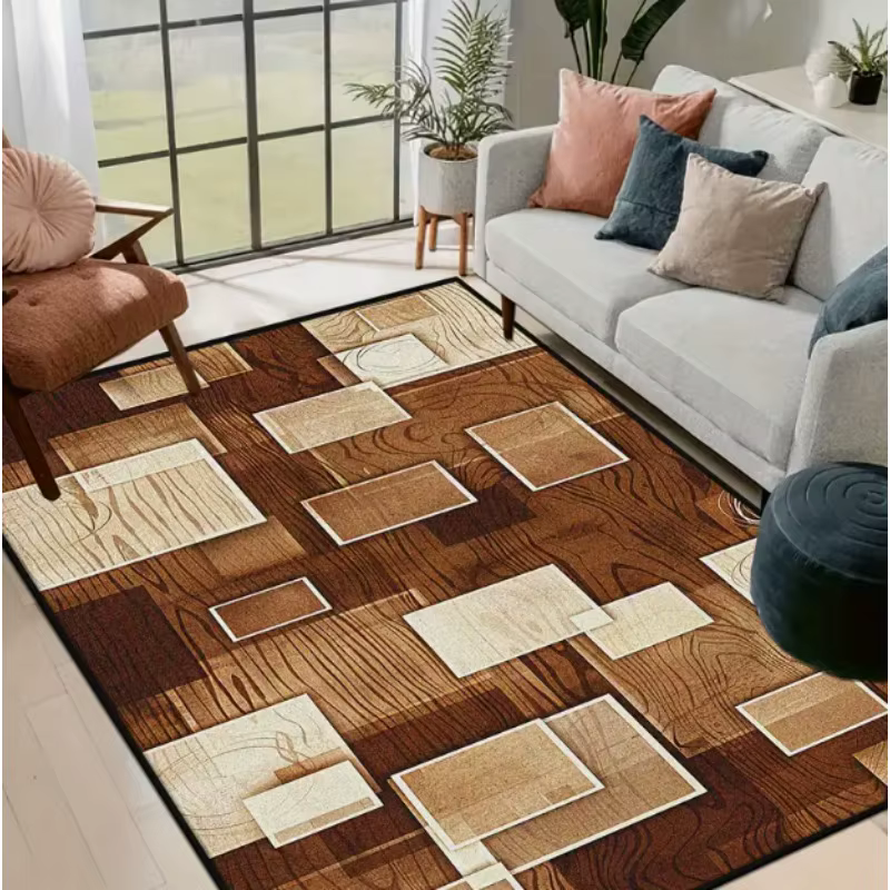 Grand tapis géométrique léger de luxe