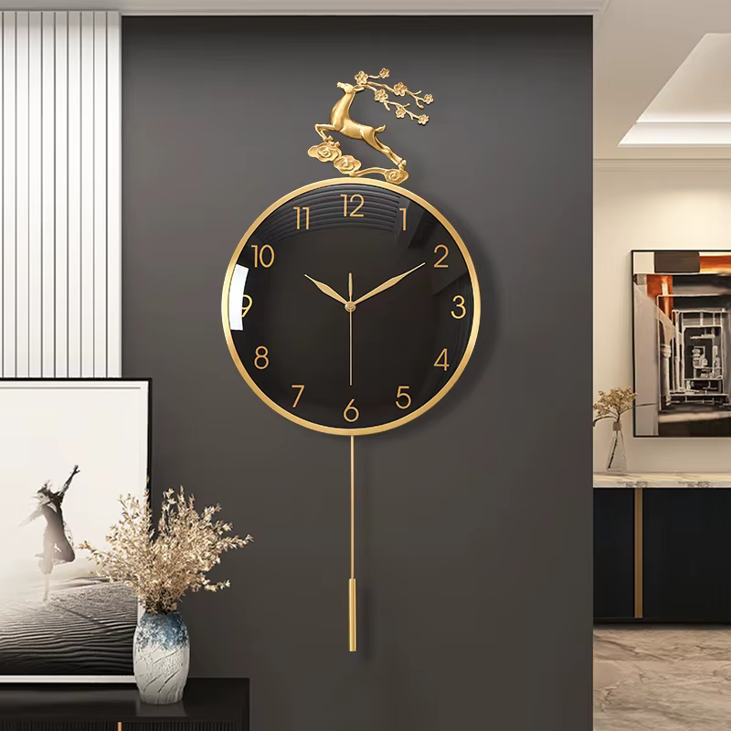 Horloge murale De salon industrielle ronde esthétique moderne minimaliste