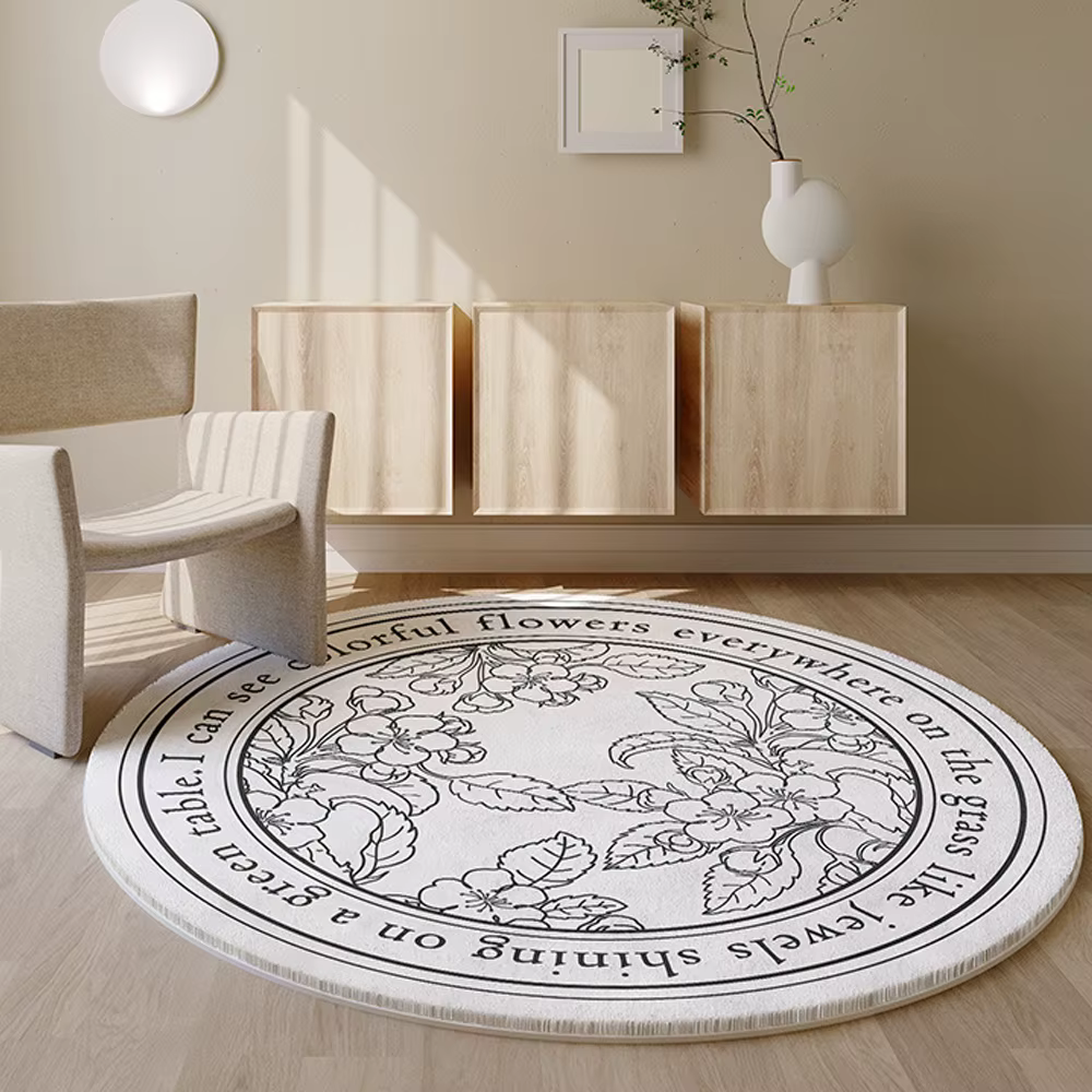 Tapis rond Lea pour chambre à coucher, salon