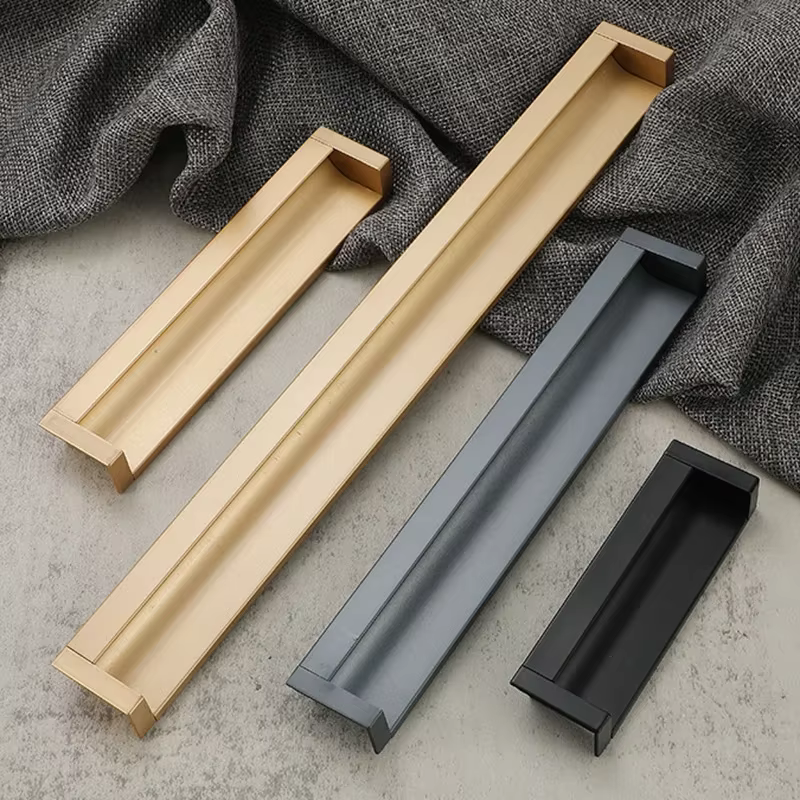 Poignées de tiroir dissimulées pour armoires de cuisine, poignées de porte à montage caché pour meubles, boutons et poignées d'armoire intégrés