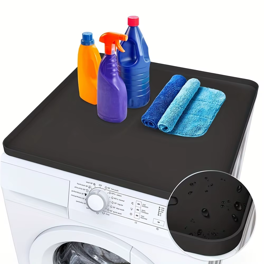 Tapis antidérapant et imperméable pour machine à laver et organisateur de détergent – 1 pièce