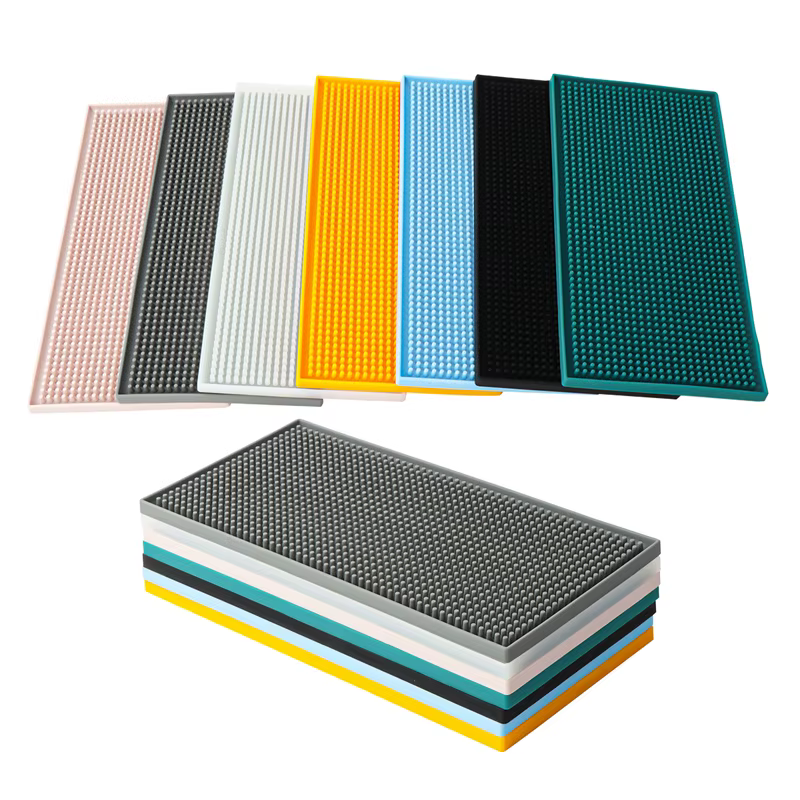 Tapis de bar en silicone durable et élégant pour déversements de café et de séchage du verre – Parfait pour les bars