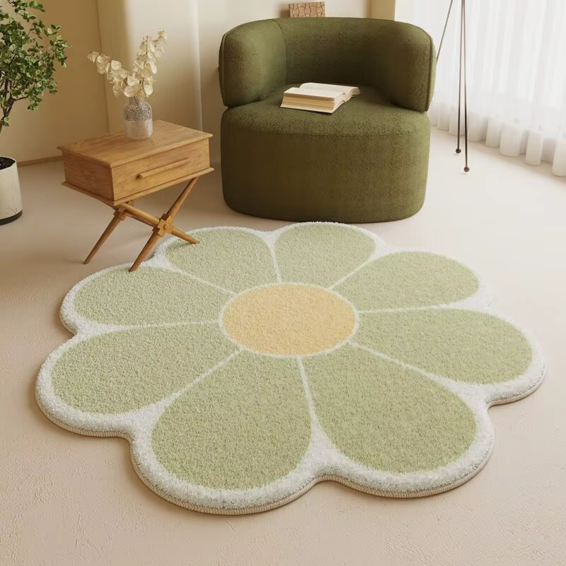 VIKAMA Tapis rond à fleurs fraîches