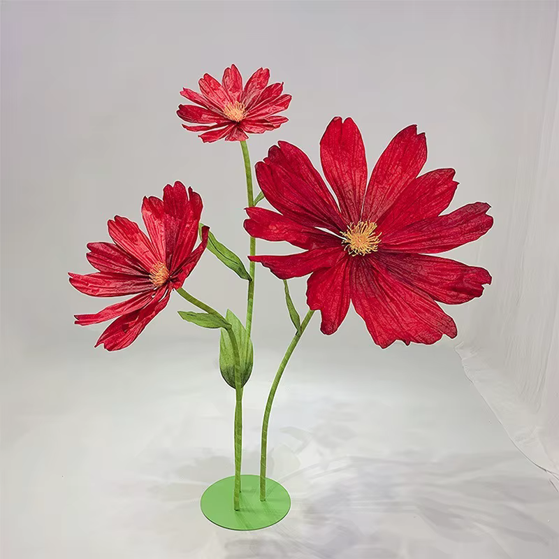 Fleurs artificielles géantes en papier