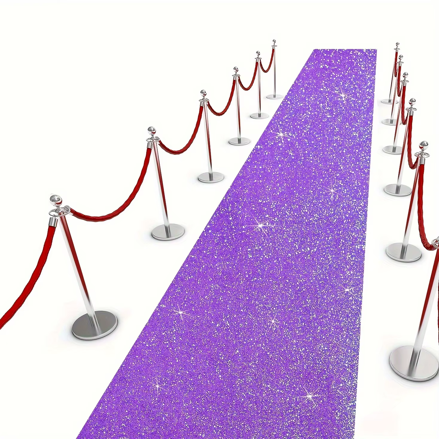 Tapis pailleté violet, idéal pour les mariages en extérieur ou en intérieur