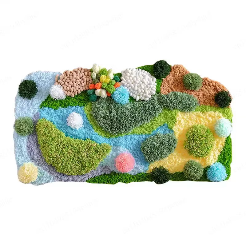 Kit de crochet pour tapis fait main, kit de broderie pour tapis fait main, kit de crochet pour tapis de décoration intérieure