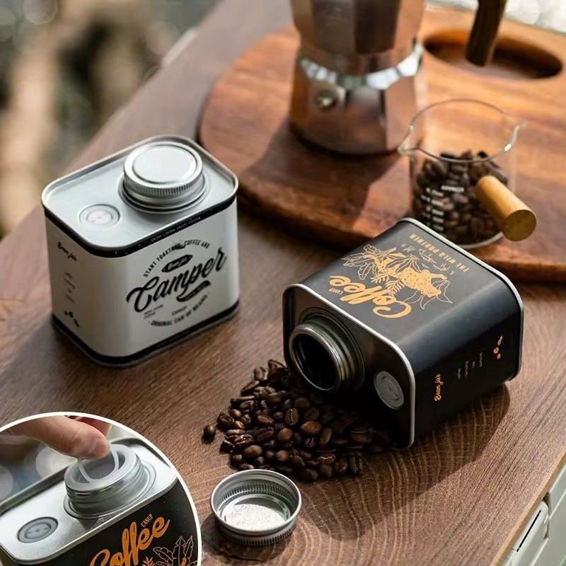 Boîtes scellées en grains de café, 1 pièce, boîte en fer blanc pour Camping en plein air, emballage de stockage, conservation de la fraîcheur, canettes en étain pour la respiration