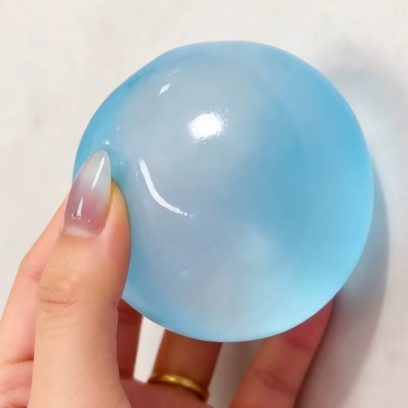 Balle de décompression douce en huile de coco, à rebond lent, pour la décompression, décorations à pincer en forme de boule de coco, simulant le pétrissage de Masha et de Maltézie