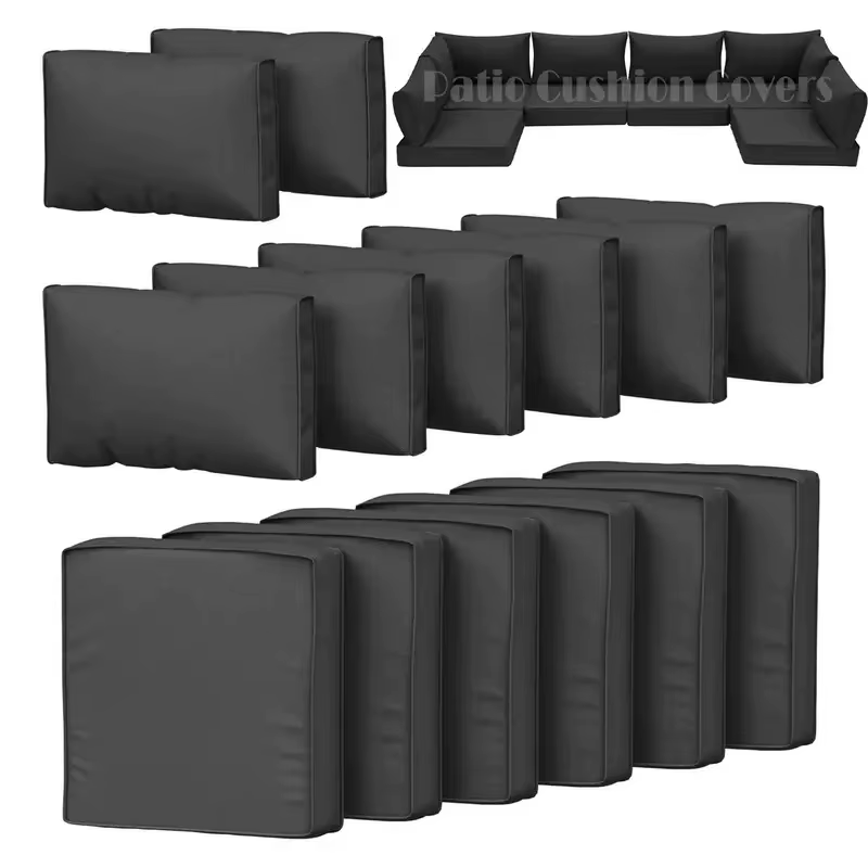 Ensemble de housses de coussin d'extérieur imperméables – Tissu durable et toutes saisons pour canapés et chaises