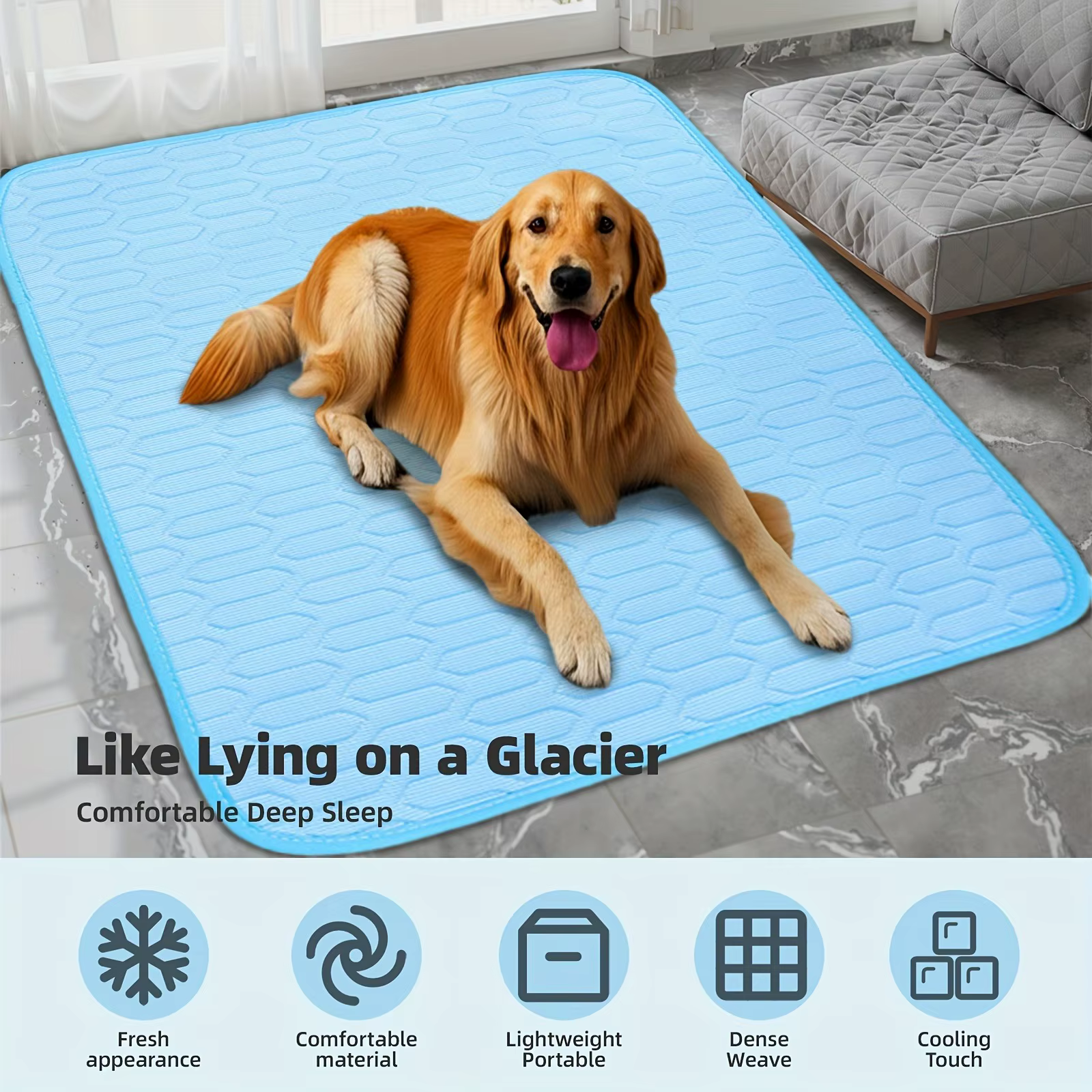 Tapis rafraîchissant pour chien amélioré – Polyester respirant pour l'été