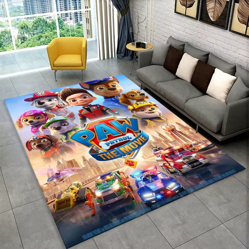 Tapis de dessin animé P-Patrol avec chien mignon pour salle de jeux