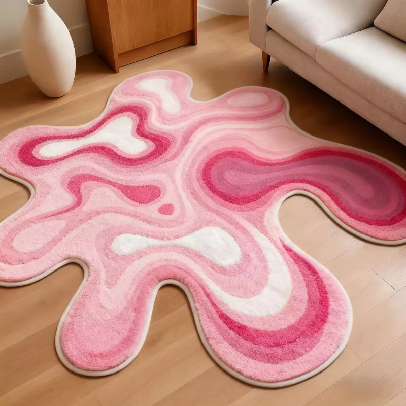 Tapis de forme irrégulière pour chambre à coucher