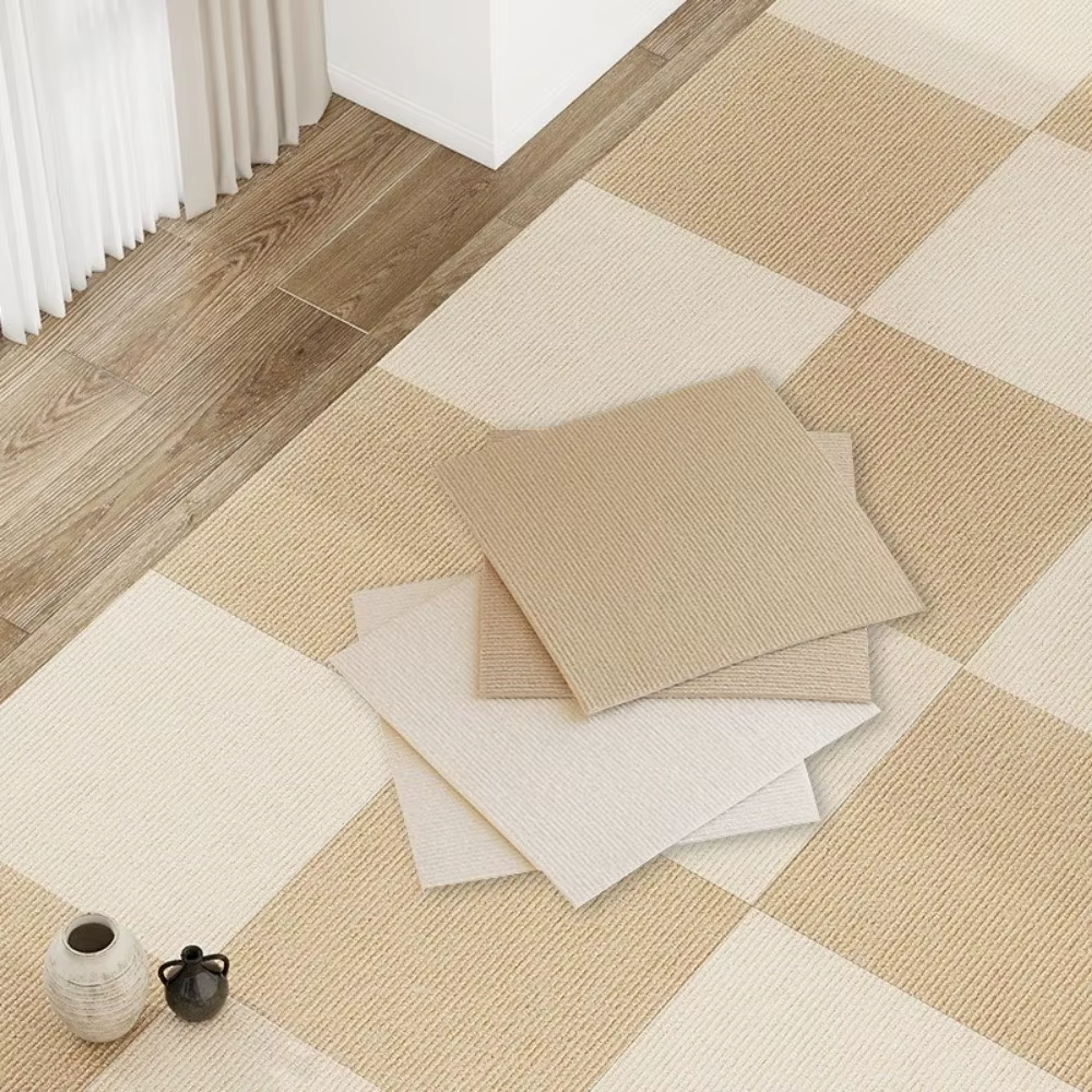 Dalles de moquette autocollantes antidérapantes 40x40cm – Tapis de sol carrés à peler et coller