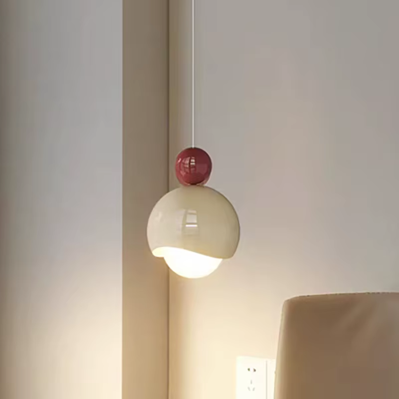 Lampe d'ambiance longue pour chambre à coucher, style crème français, pour restaurant, à suspendre au plafond, réglable en hauteur - E27
