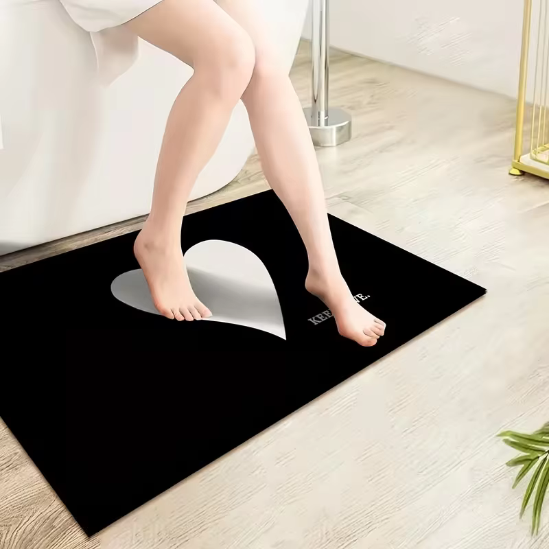 Tapis blanc à motif de cœur pour la Saint-Valentin, décoration romantique pour la maison, adapté aux portes de salle de bain, aux cuisines, aux buanderies, etc.