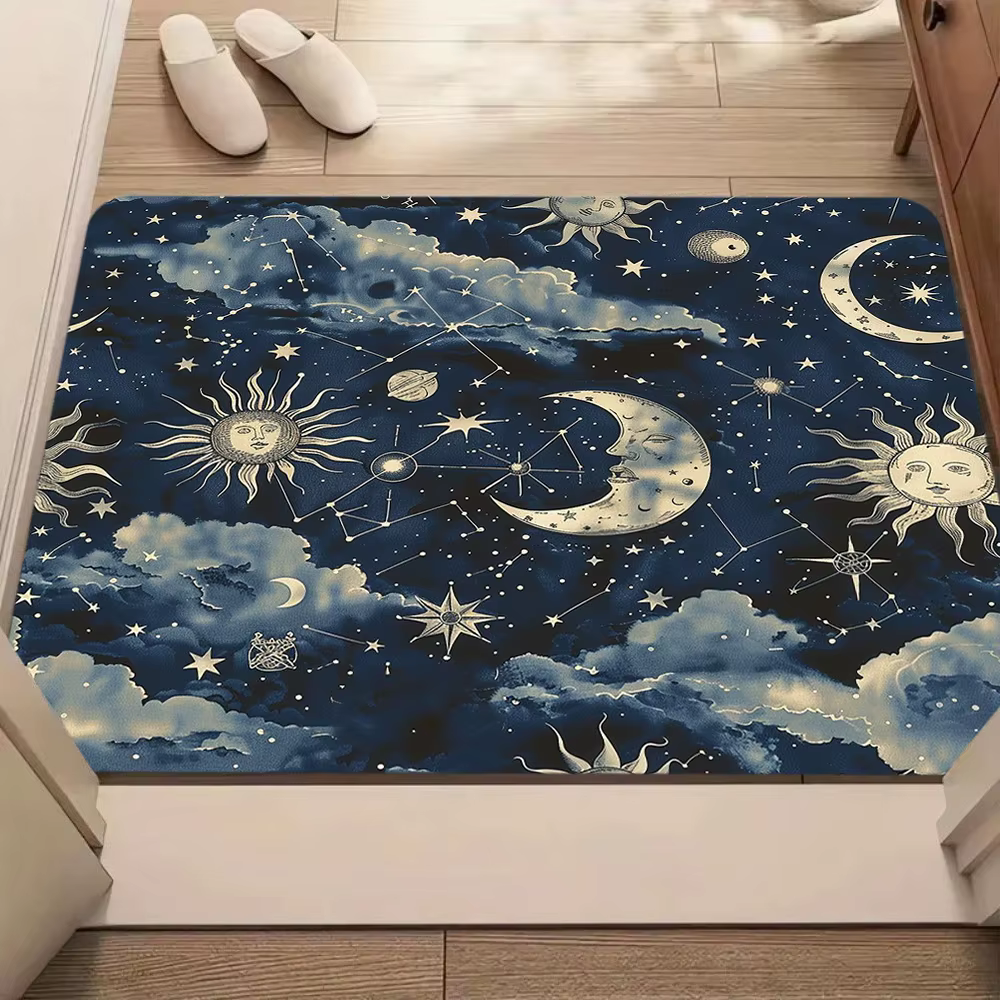 Tapis d'intérieur céleste soleil lune étoile