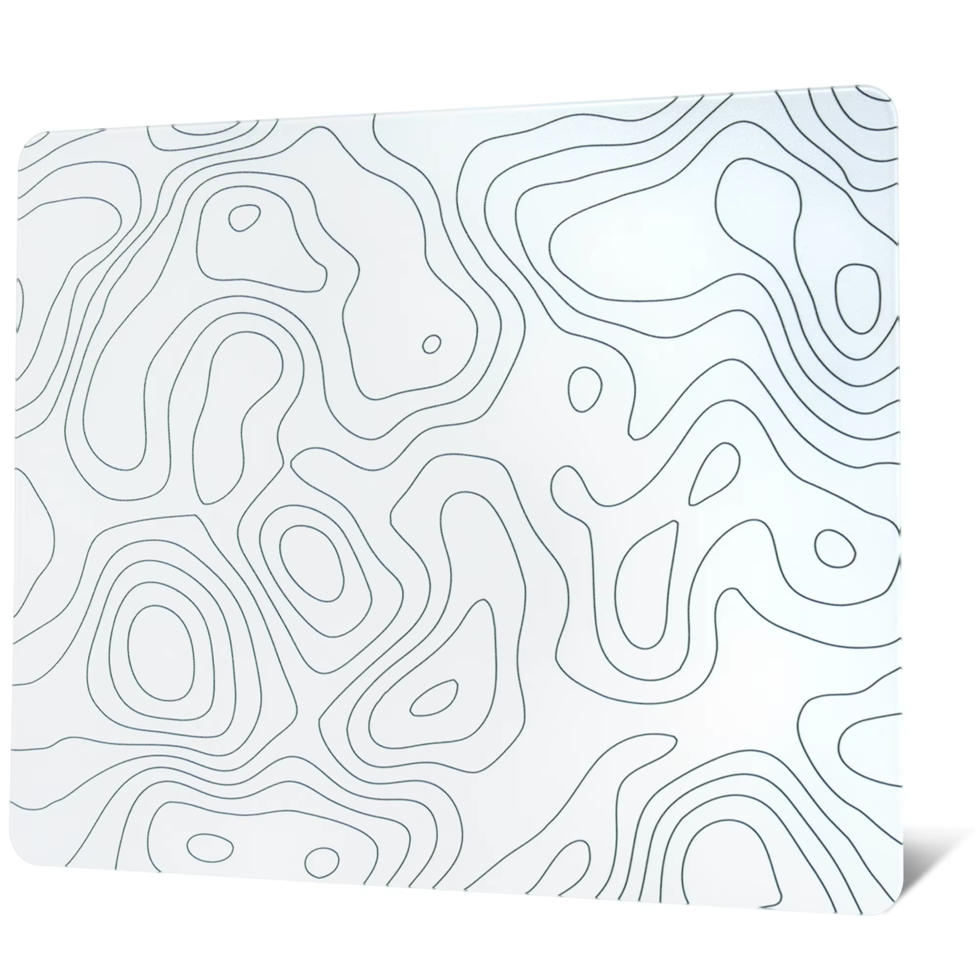 Tapis de souris en verre blanc XVX, carte topographique, grand tapis de souris de jeu en verre, tapis de souris rigide pour la vitesse et la précision, adapté au jeu