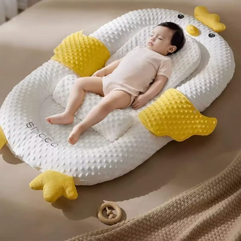 Baby Sleep Bed Nest Lounger pour 0-1y Confortable Crib amovible avec rack jouets A2UB