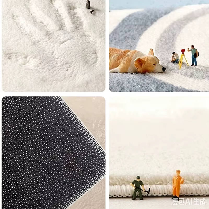 Tapis imprimé rétro, tapis en peluche antidérapant pour salon