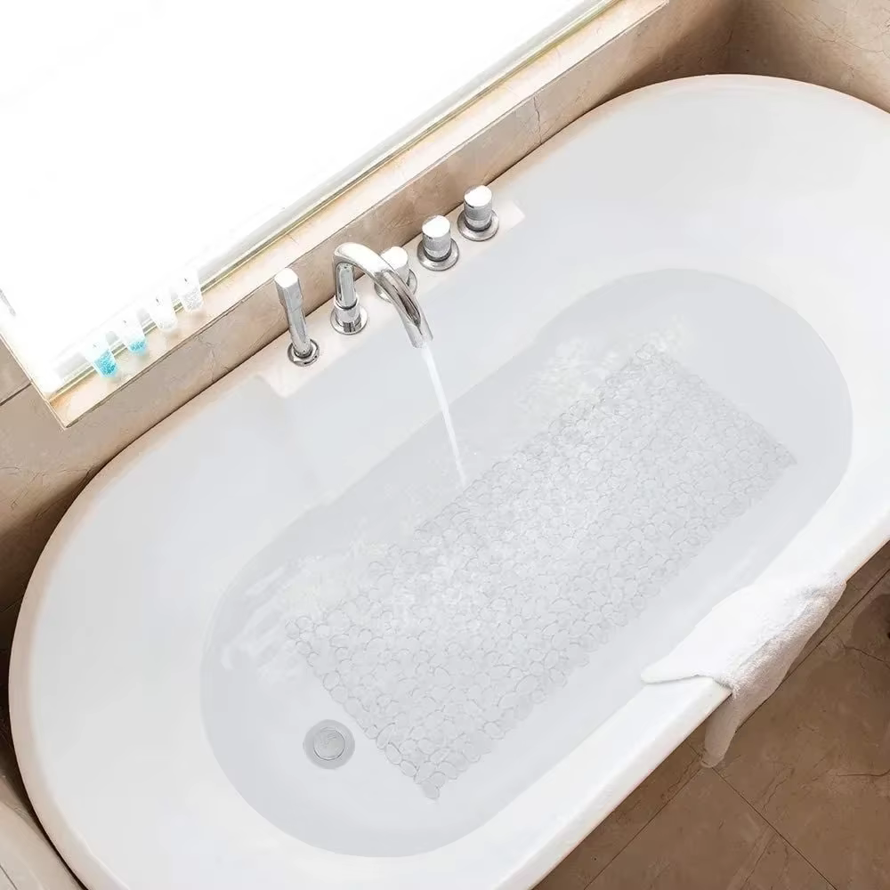 Tapis de bain extra long en forme de galet