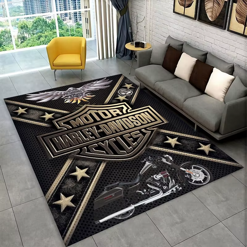 Tapis antidérapant rétro H-Harleys Racing Moto pour salon
