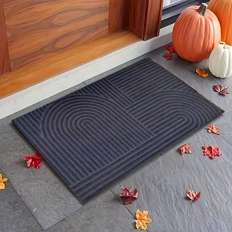 Tapis d'entrée simple antidérapant pour porche, tapis de sol tricolore lavable pour intérieur et extérieur, décoration de la maison