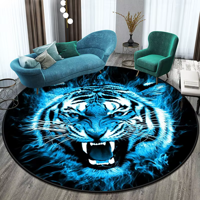 Tapis rond tigre virus pour la décoration de la maison