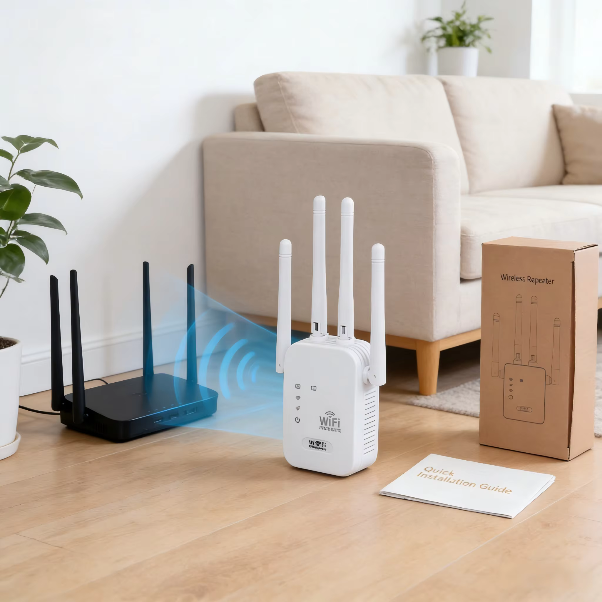 Répéteur WiFi sans fil 300 Mbps, routeur de signal 2,4 G, 802.11N, amplificateur WiFi longue portée, amplificateur WiFi