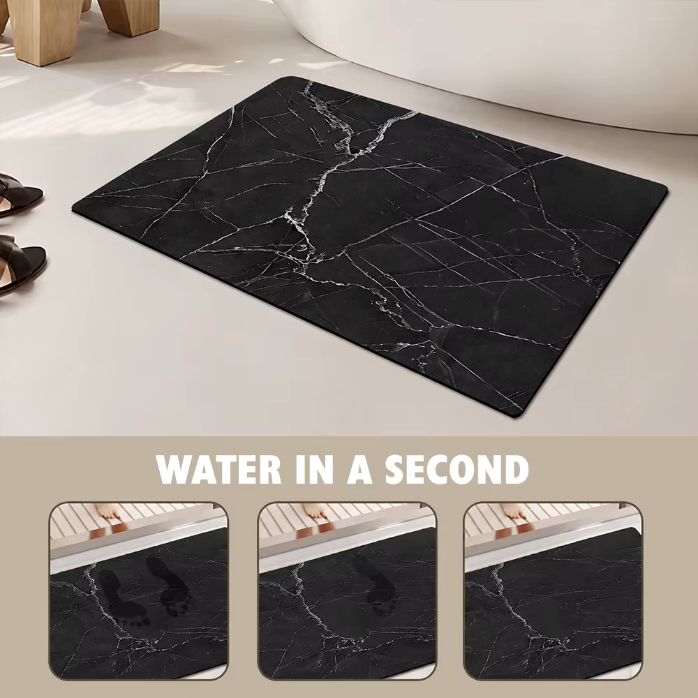 Tapis de bain en diatomite à Texture pierre