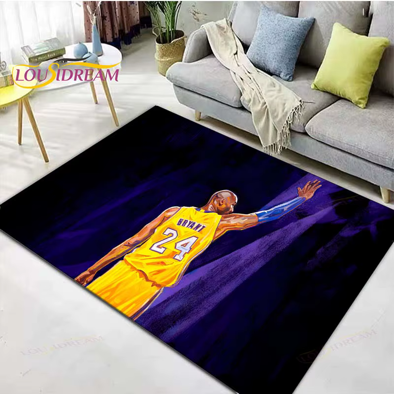 Tapis imprimé étoile de basket-ball l-lebron j-james k-kobe