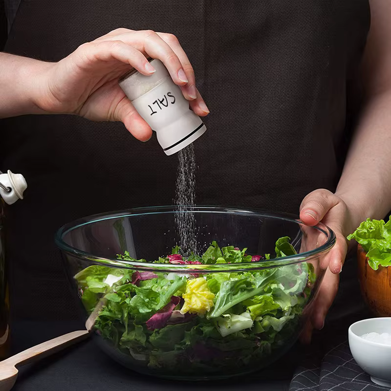 Ensemble de shakers de sel et de belle ferme avec légumes réglables, décor de cuisine de campagne moderne, ensemble de shaker mi