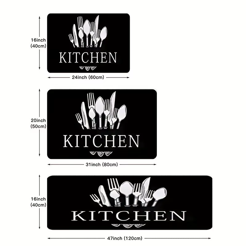 Tapis de sol noir pour cuisine