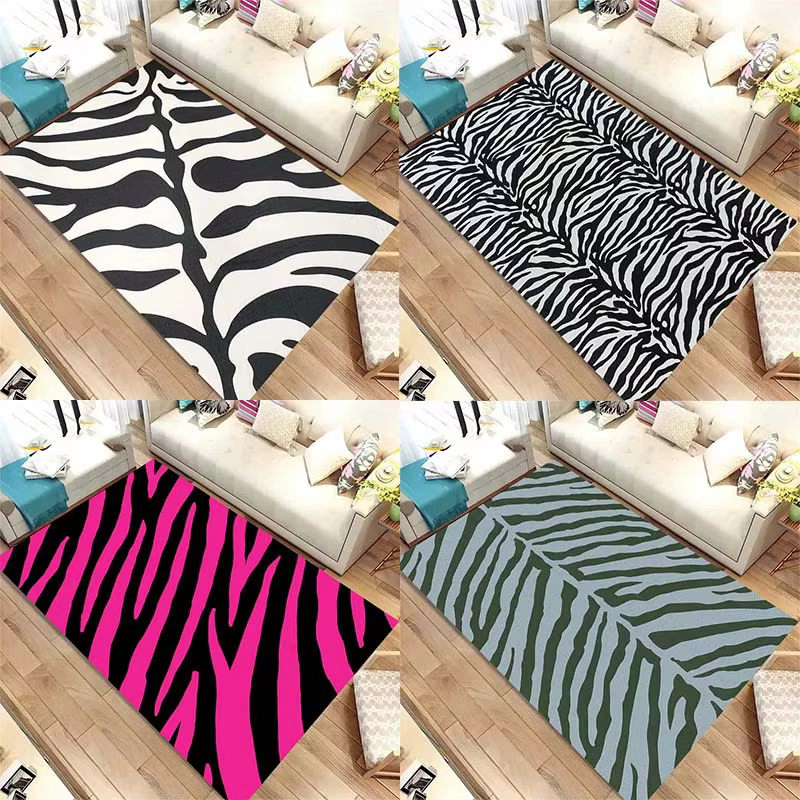 Tapis de sol à motif coloré Zebra Strihear