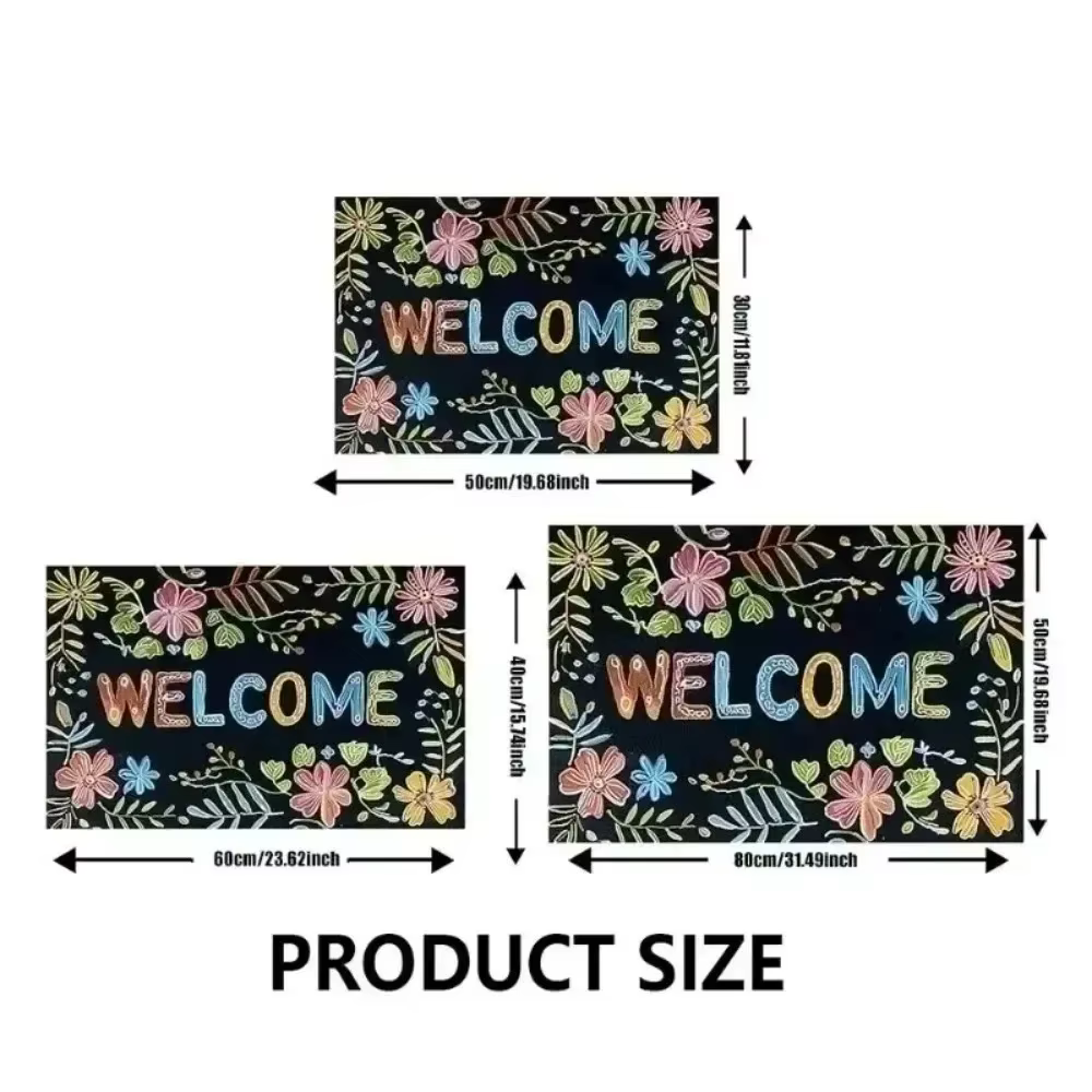 Tapis de porte à bordure à carreaux Vintage