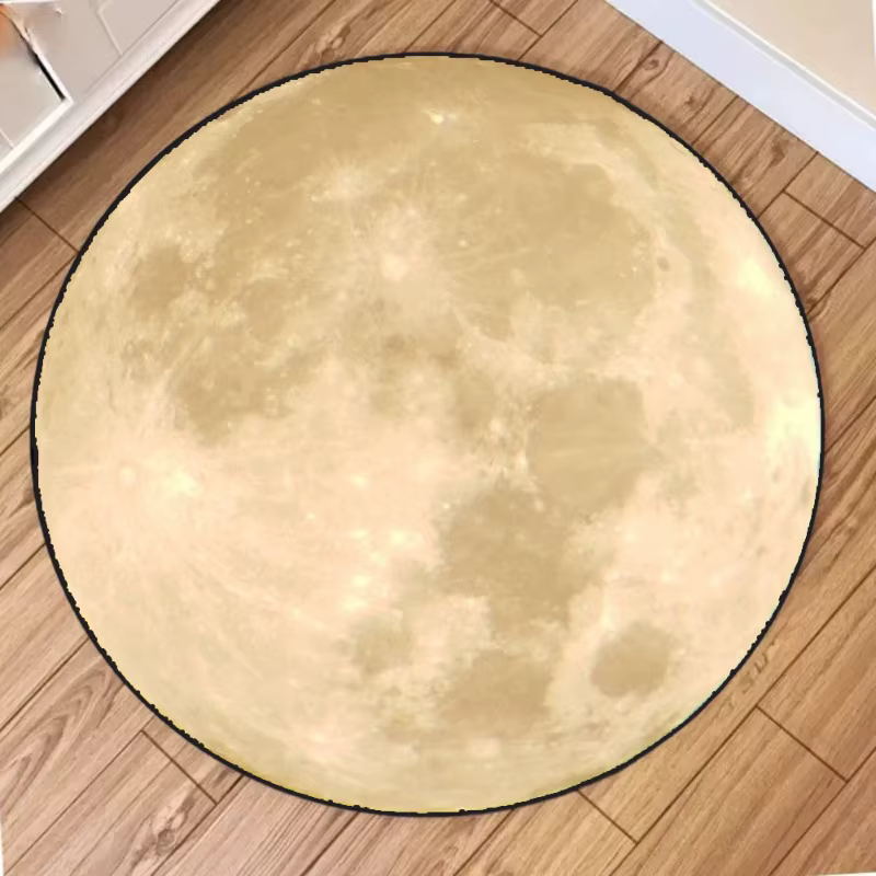 Tapis rond imprimé lune